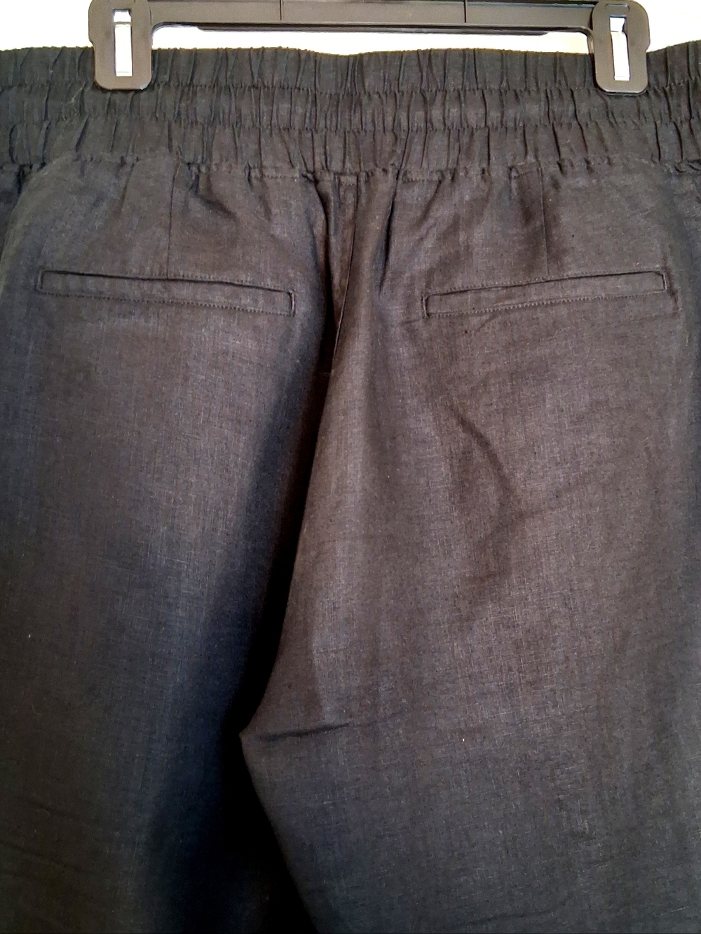 Quince 100% European Linen Pull-on Drawstring Wide Leg Pants Black Sz Large - Picture 5 of 11